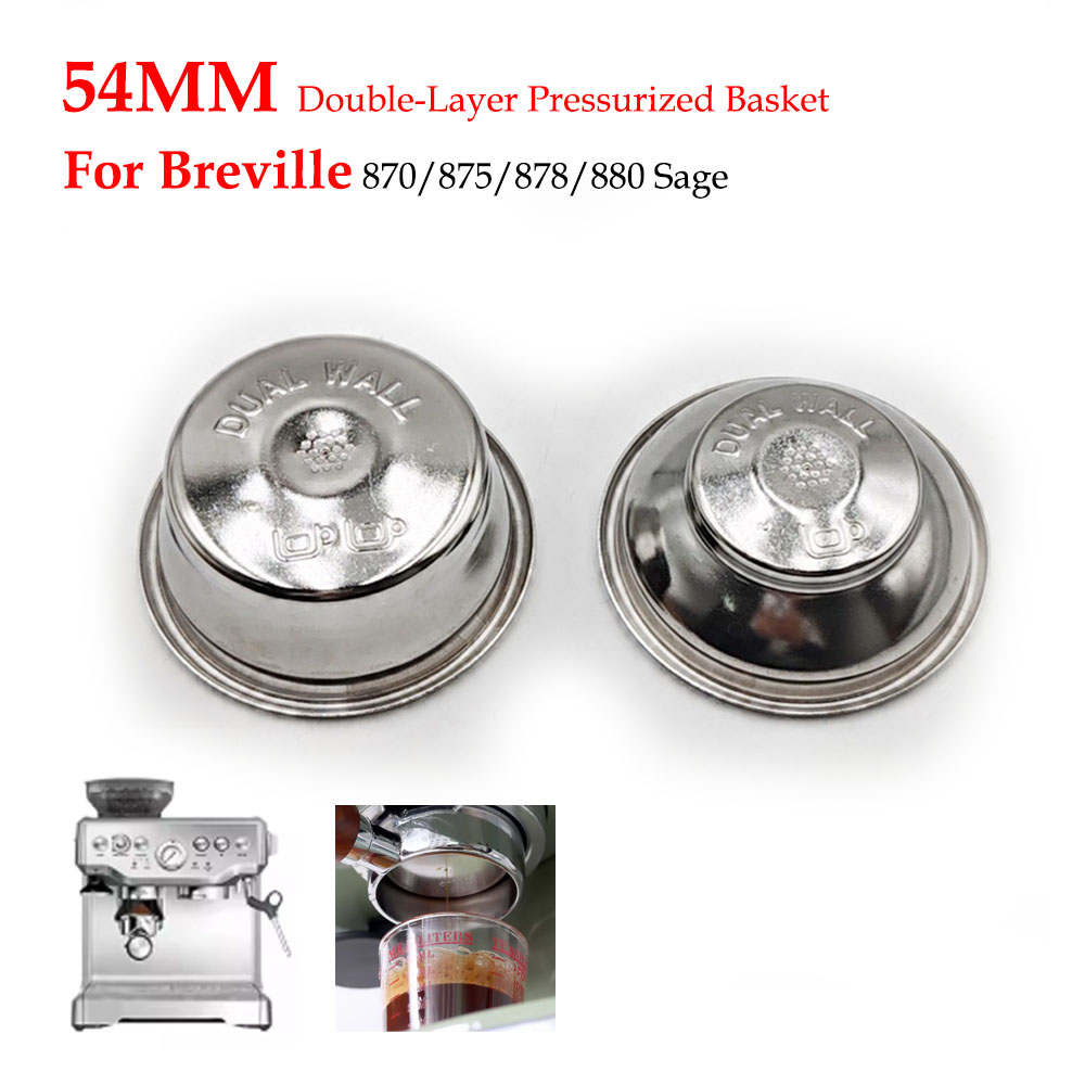 Coffee Extraction Equipment - 54mm Dual-Layer Pressurized Filter Basket (Dual/Single