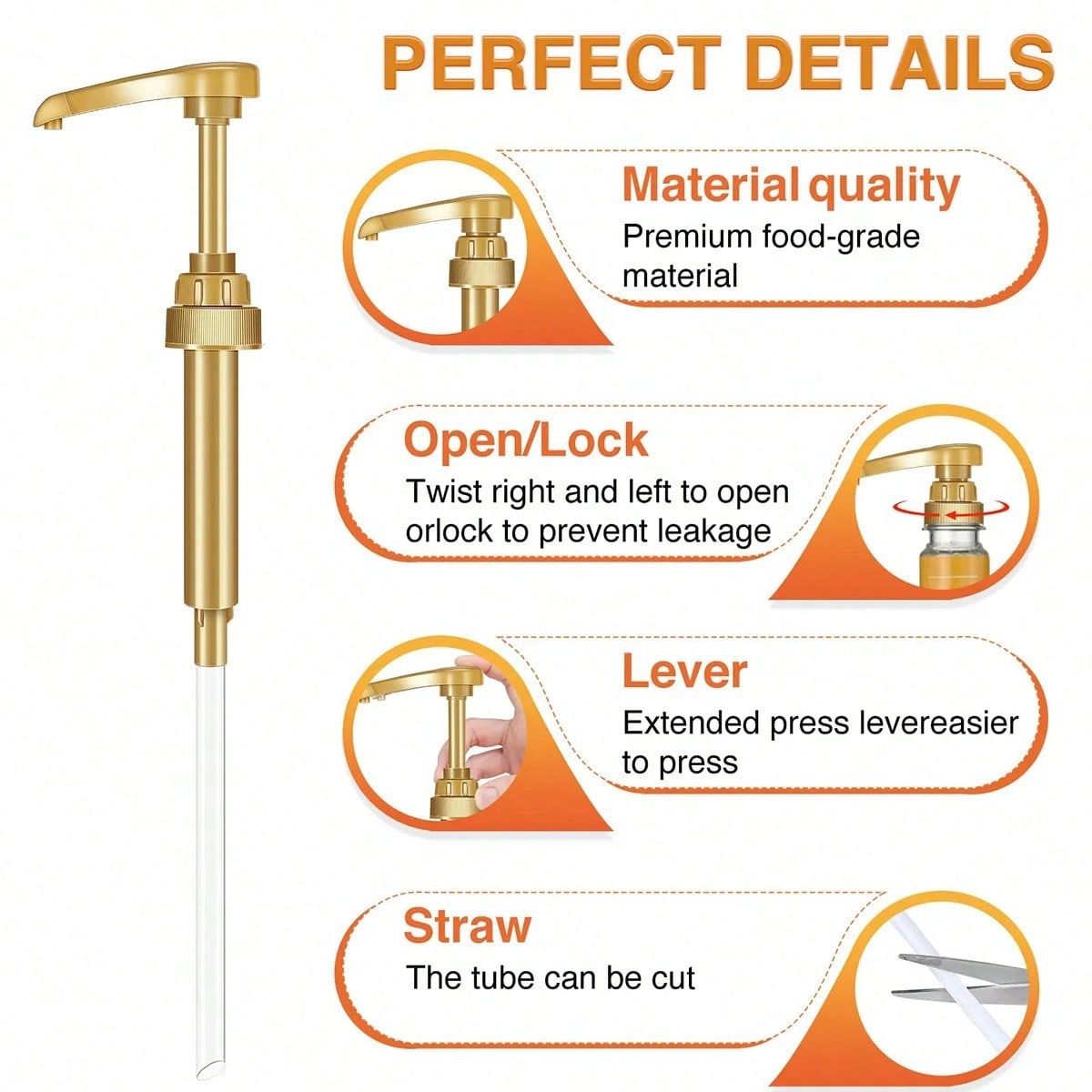 1/2/4/6Pcs Golden Syrup Pump,  - Coffee Extraction Equipment recension och pris
