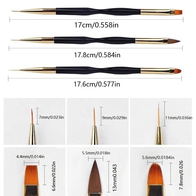3 Pieces of Double Headed Nail - Group Head Brush recension och pris